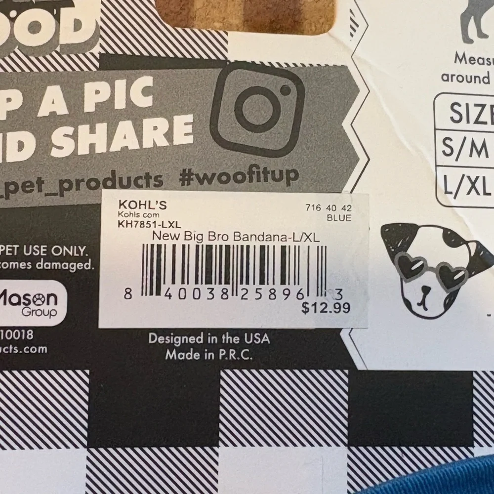 Woof Pet Bandana New Big Bro Size L/XL 15-18 in NWT Pregnancy Announcement